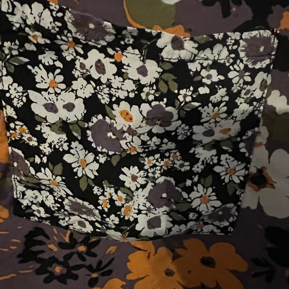 Woman Within Asymmetrical Long Sleeve Blouse White and Orange - Picture 5 of 6